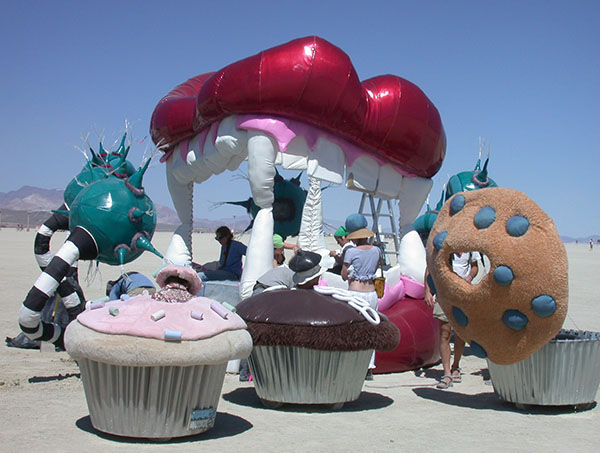 Cupcakes visit Bed in Your Head at Burning Man 2005